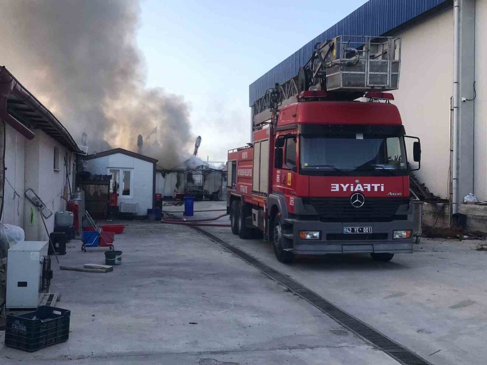 Konya'daki dinlenme tesisi alevlere teslim oldu