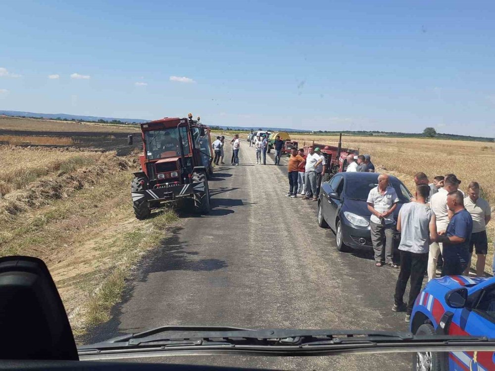 38 ton buğday kül oldu