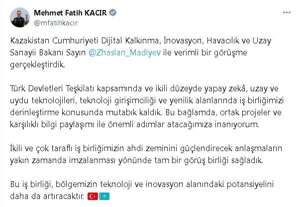 Bakan Kacır'dan önemli görüşme