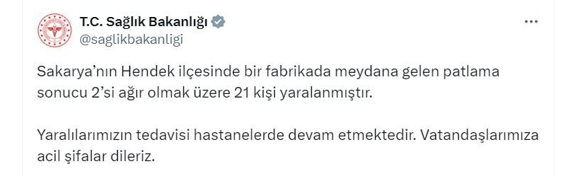 Fabrikada patlama: 21 yaralı