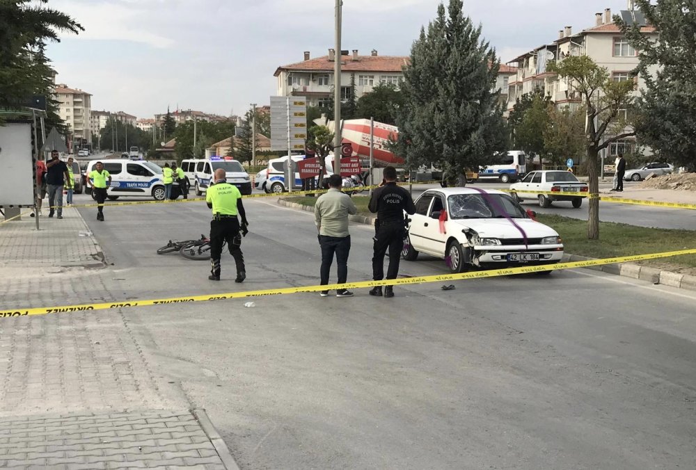 Konya'da çocuğa bisiklet çarptı