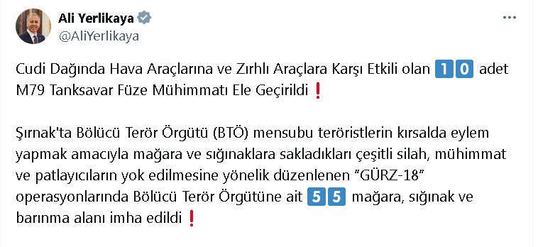 55 mağara ve sığınak imha edildi