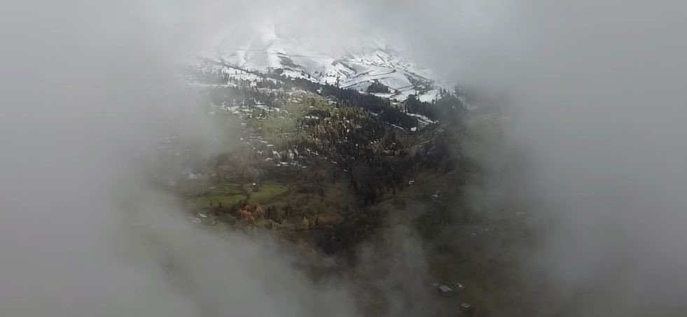 Sonbahar ve kış manzaraları aynı karede