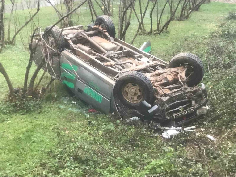 Kontrolden çıkan kamyonet tarlaya devrildi: 5 yaralı