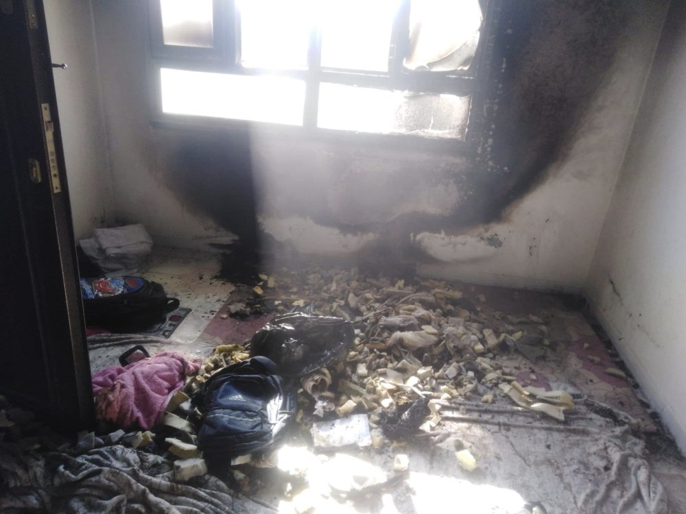 Çıkan yangında, 9 kişi etkilendi