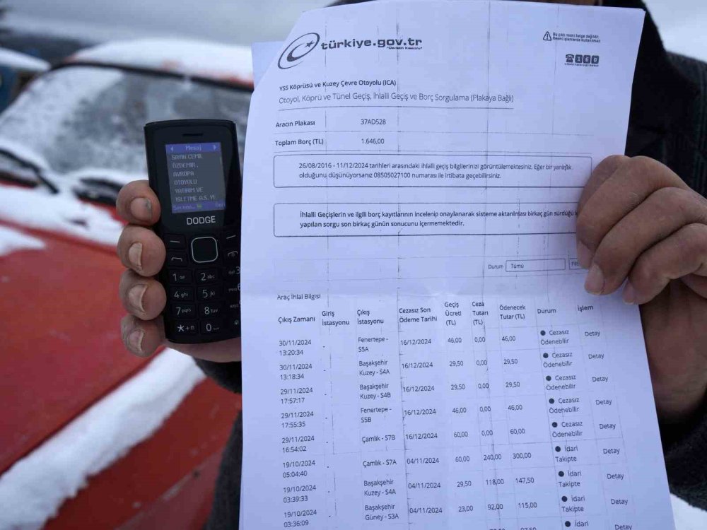 Hiç gitmedi, 15 HGS cezası geldi icralık oldu