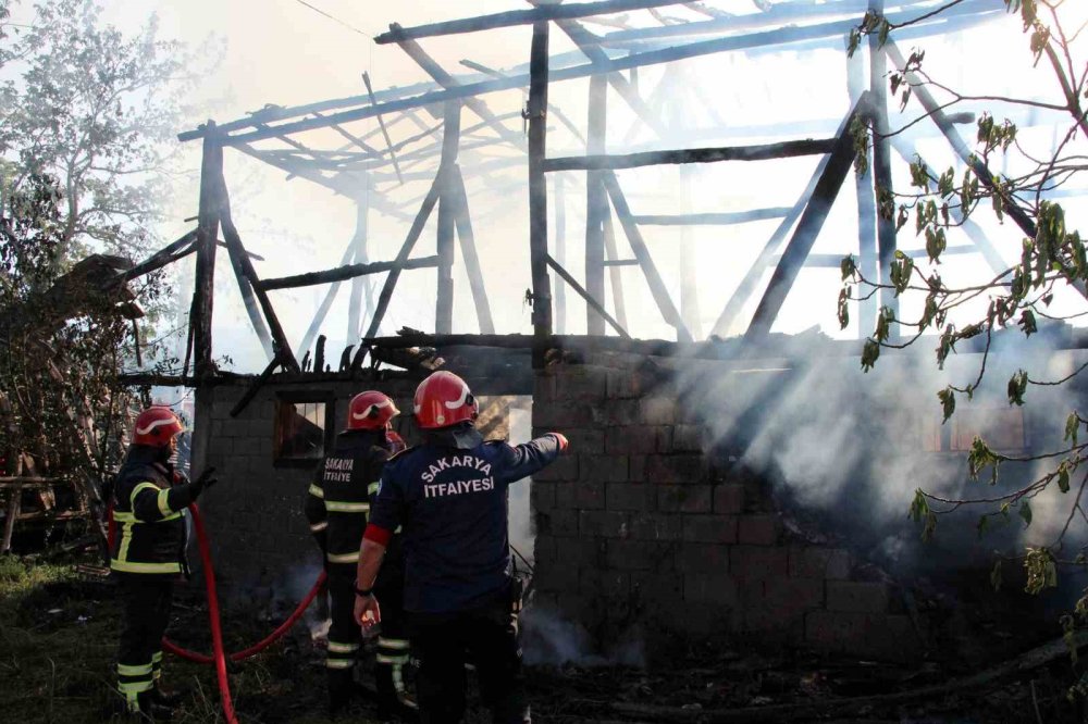 Samanlık küle döndü