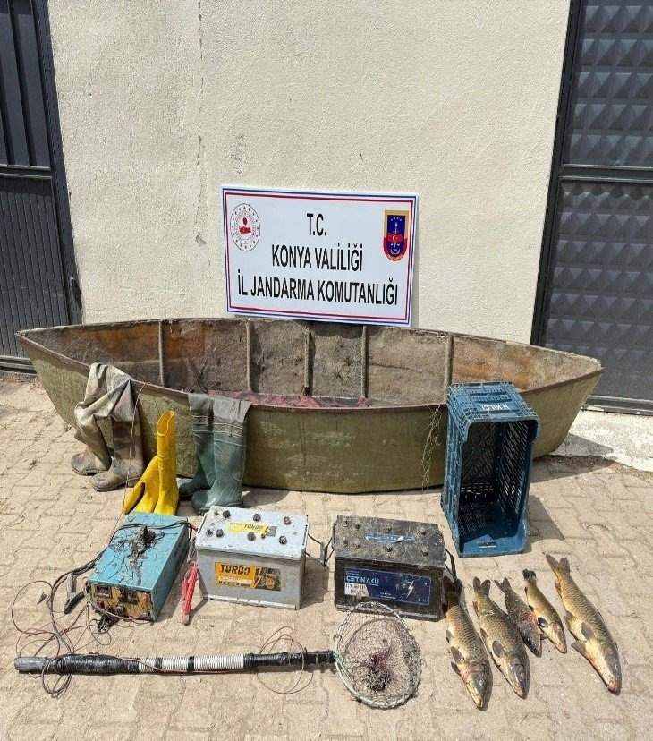 Konya’da elektroşokla avlanan 2 kişiye 1 milyon 416 bin lira ceza