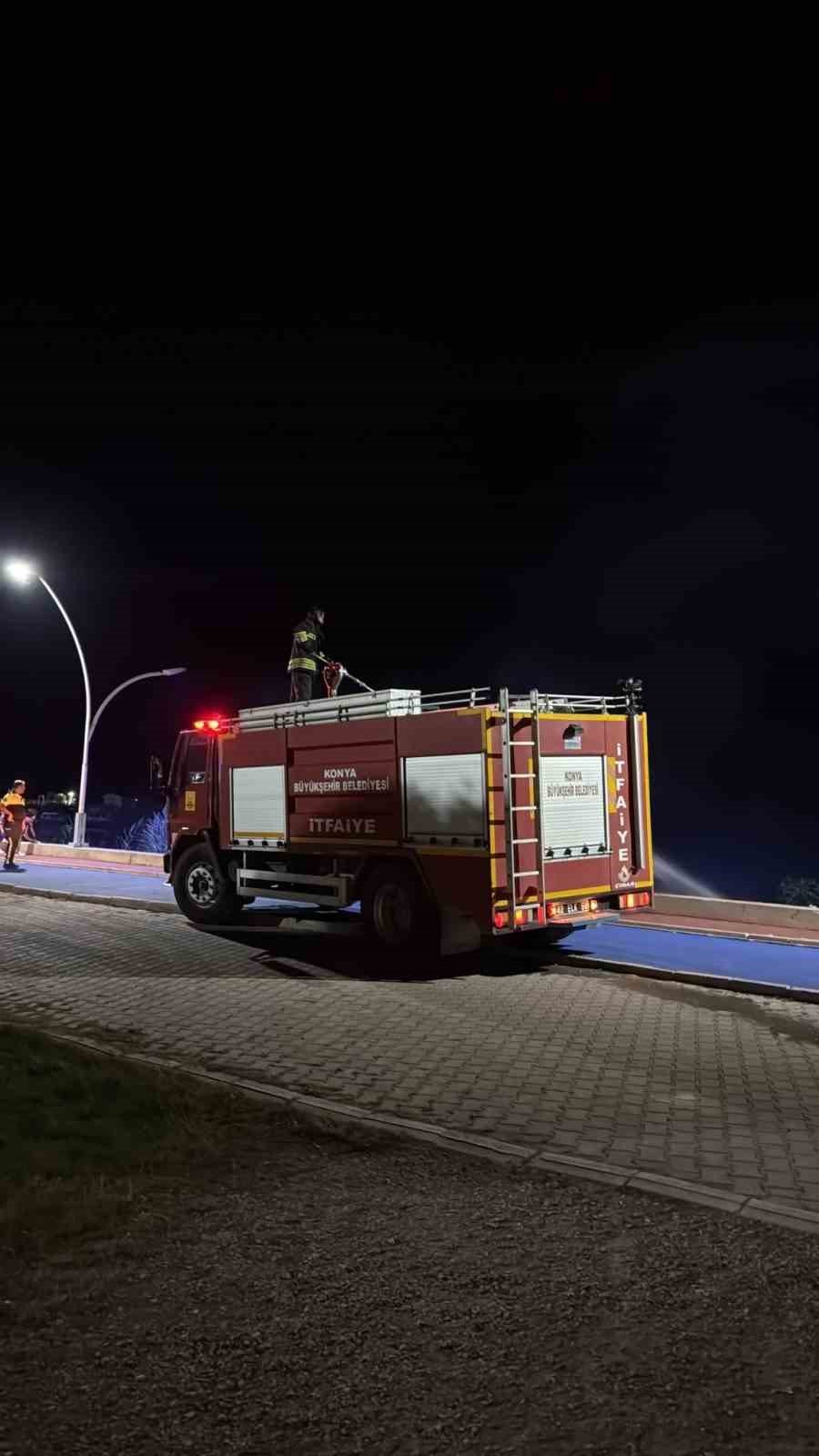 Konya'da çocukların torpille oyunu yangın çıkardı