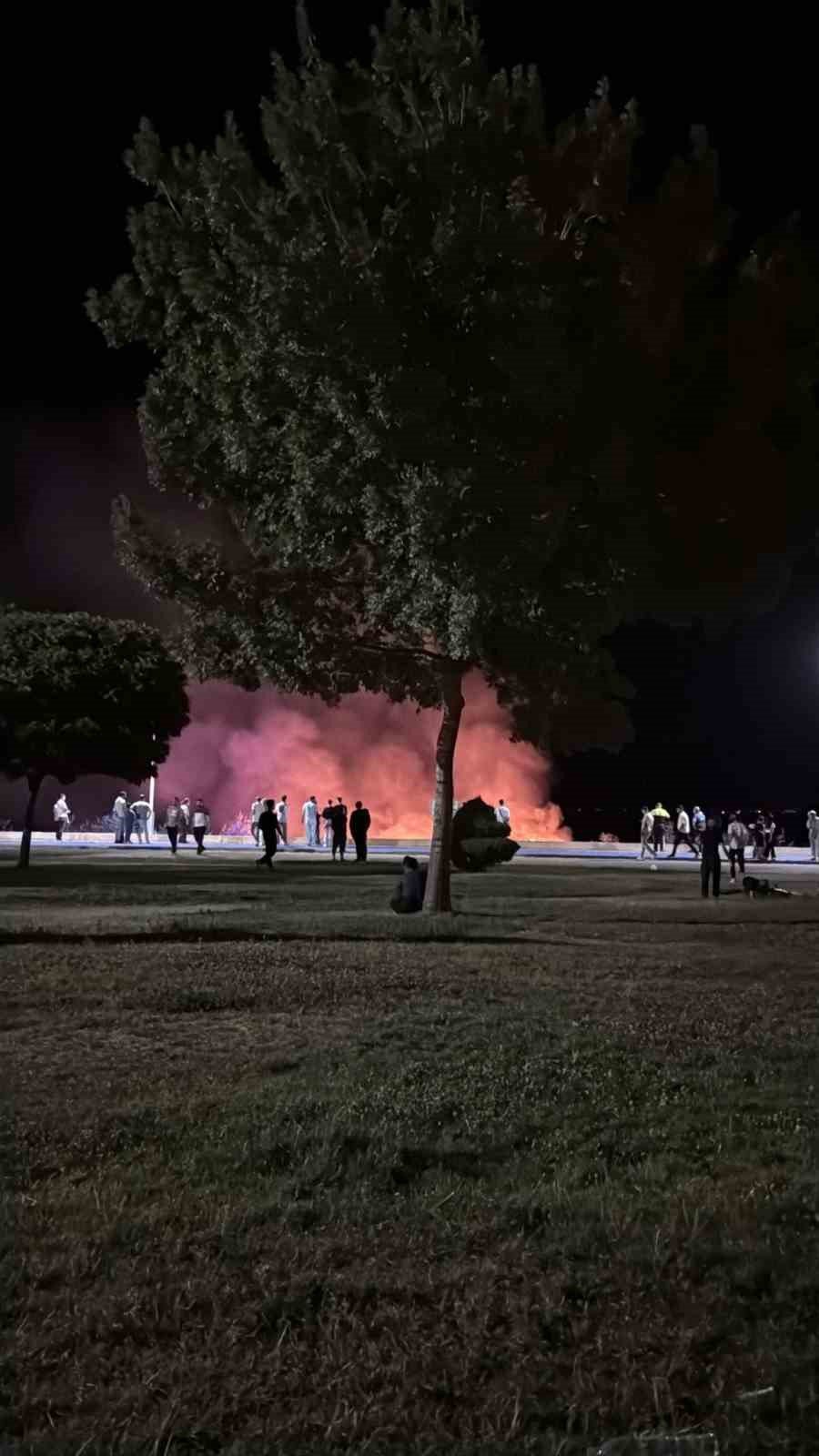 Konya'da çocukların torpille oyunu yangın çıkardı