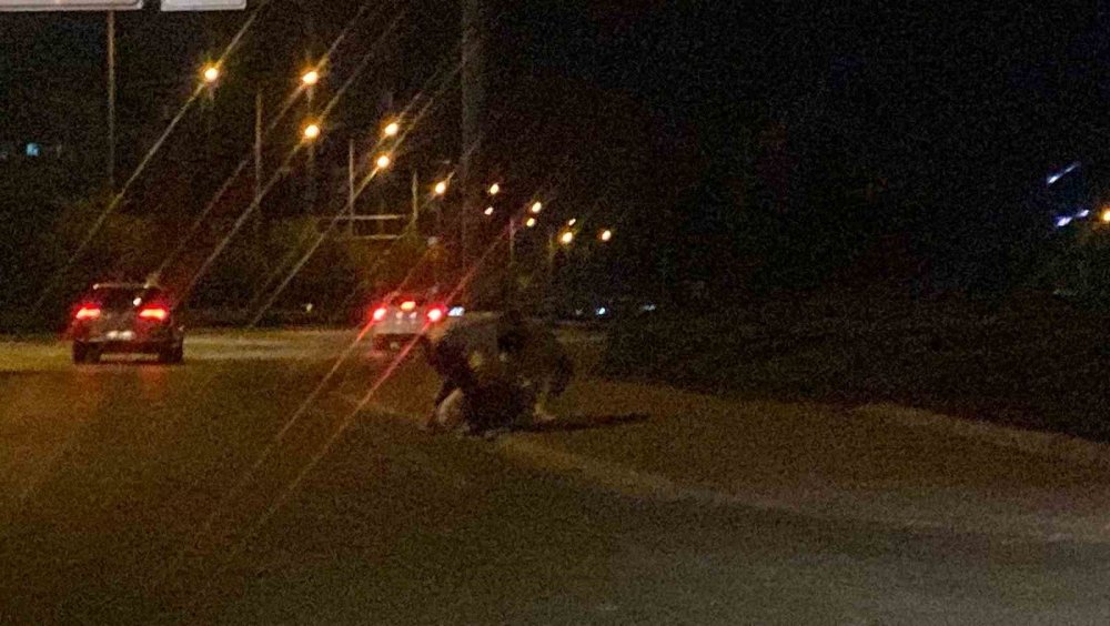 Konya'da yol kenarında 3 genç tekme tokat kavga etti! O anlar...