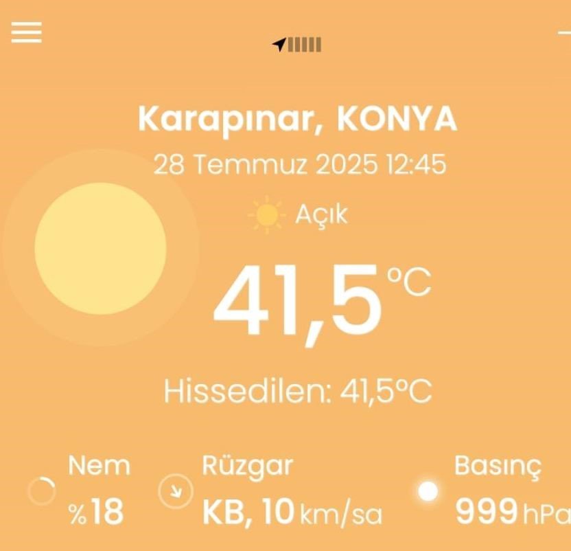 Konya'nın ilçesinde sıcaklık rekoru kırıldı