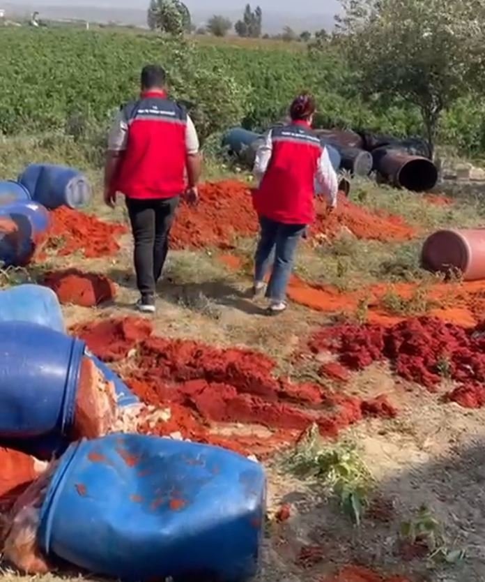 Salça denetimi... 6 ton domates posası imha edildi