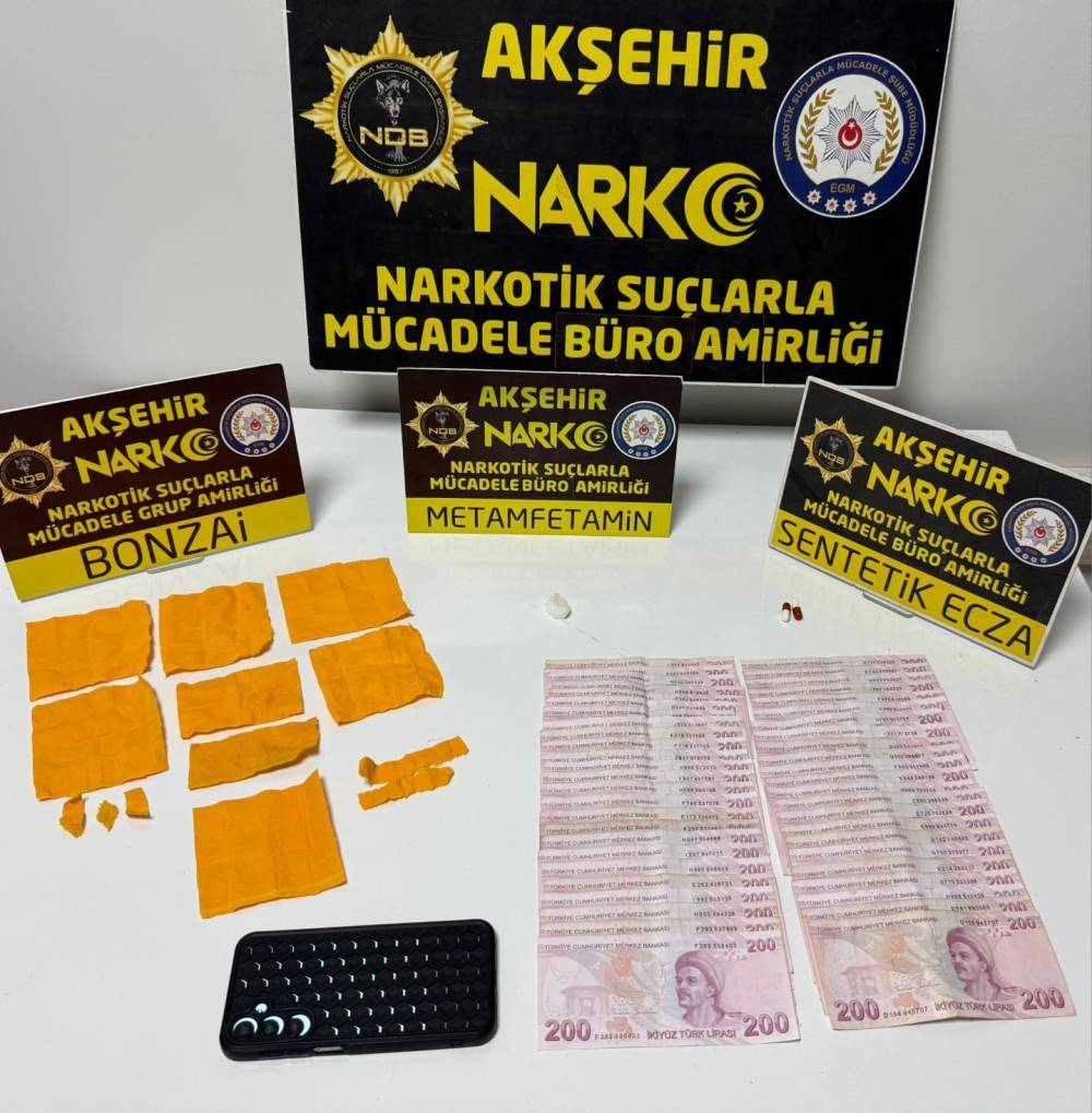 Akşehir’de uyuşturucu tacirlerine operasyon: 1 tutuklama