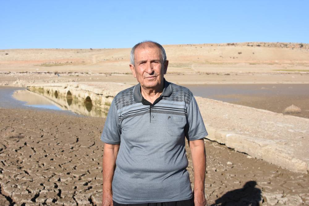 Konya'daki barajda sular çekildi, tarihi köprü ortaya çıktı