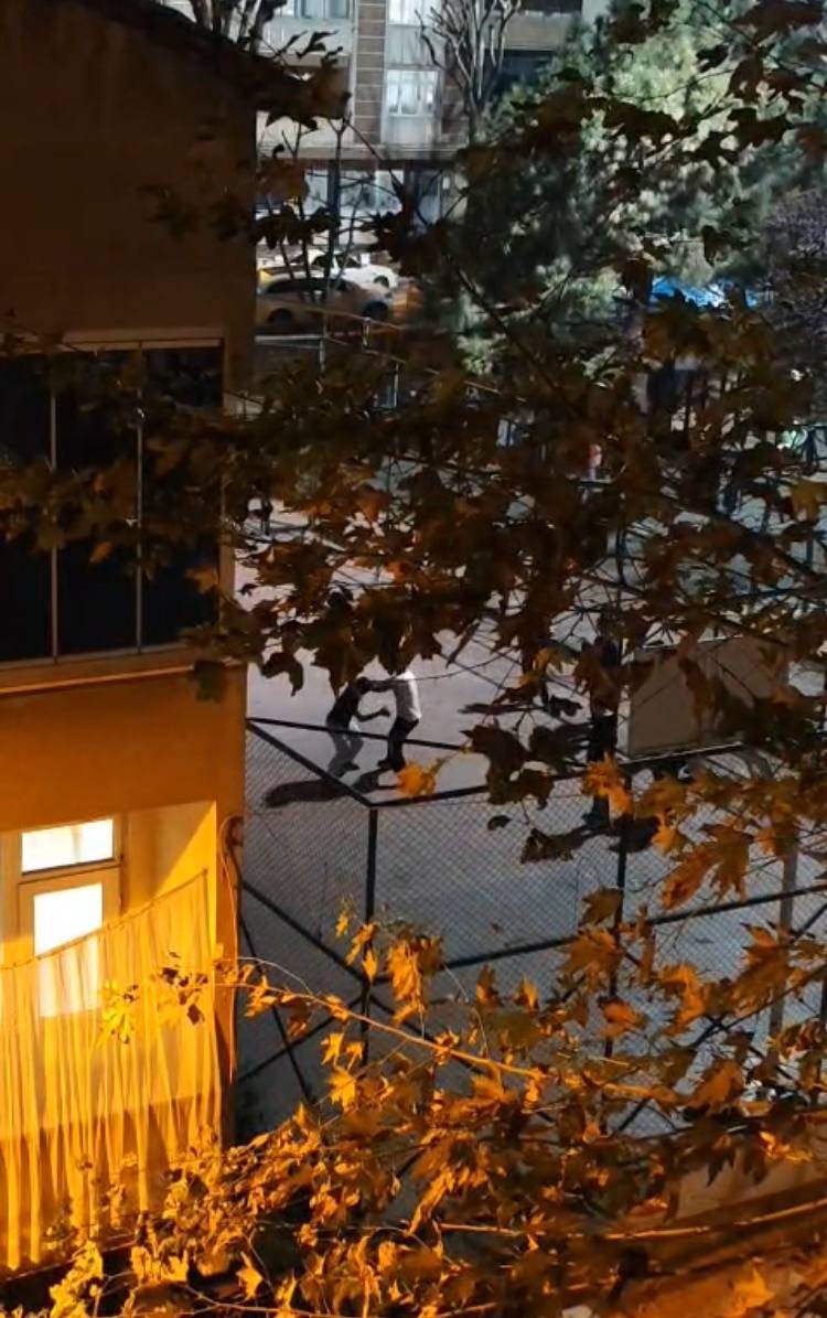 Arkadaşları kavga etti; ayırmak yerine tezahüratta bulundular