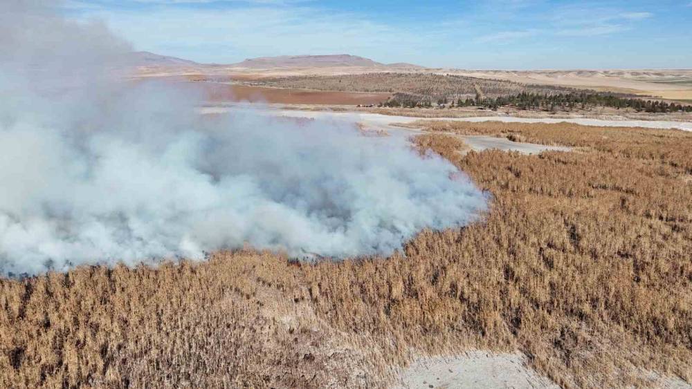 Konya’da Gökgöl sazlıkları 2 gündür yanıyor