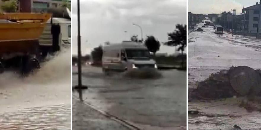 Konya’da aniden bastıran sağanak yağış hayatı felç etti