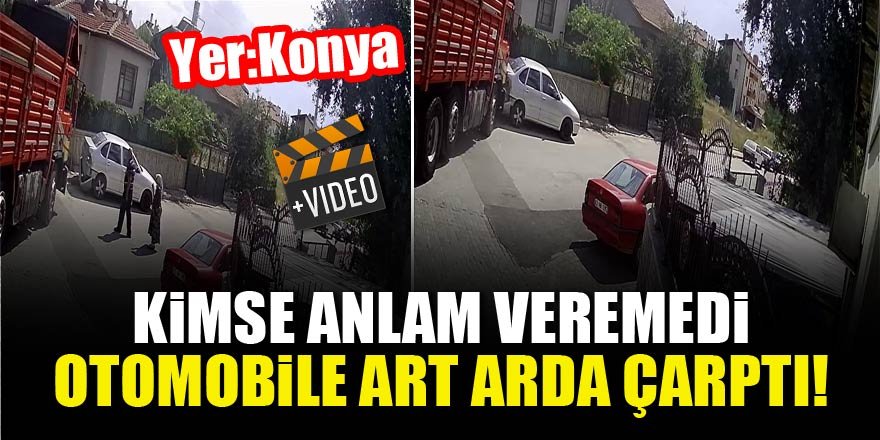 Kimse anlam veremedi! Otomobile art arda çarptı!