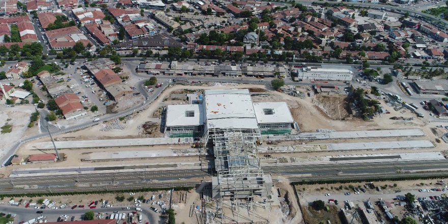 Konya'nın yeni YHT Garında son durum havadan görüntülendi