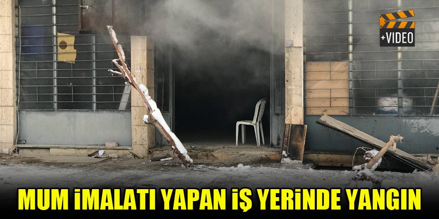 Konya'da mum imalatı yapan iş yerinde yangın