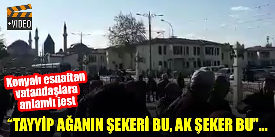 Konyalı esnaftan mitinge gelenlere büyük jest