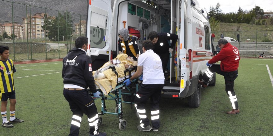 Konya'da ayağını çapa makinesine sıkıştıran bir kişi ağır yaralandı