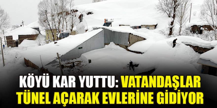 Köyü kar yuttu: Vatandaşlar tünel açarak evlerine gidiyor