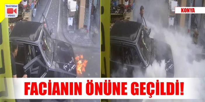 Konya'da facianın önüne geçildi! Seyir halindeki otomobilde yangın