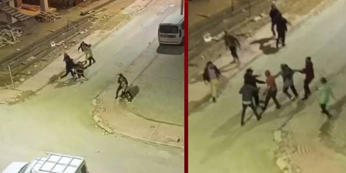 Konya'da sokak ortasında tekme tokat kavga kamerada