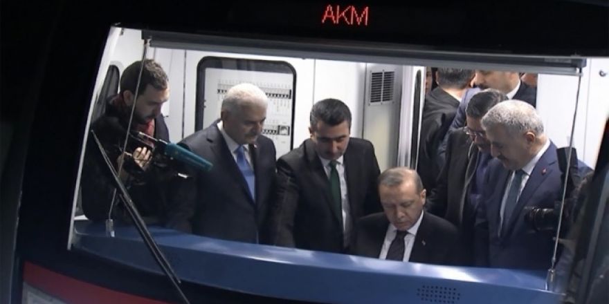 Erdoğan ve Başbakan Yıldırım, Keçiören Metrosu'nun ilk sürüşünü yaptı