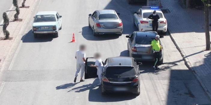 Konya'da ehliyetsiz sürücü dronlu polisten kaçamadı