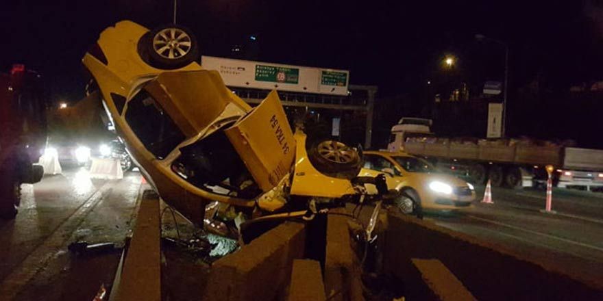 Ticari taksi içindeki yolcularla takla attı: 1 ölü, 2 yaralı